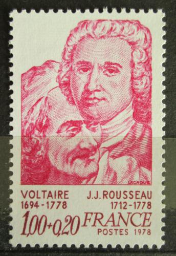 Poštovní známka Francie 1978 Voltaire a Jean-Jacques Rousseau Mi# 2111
