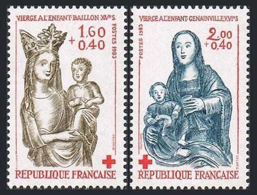 Poštovní známky Francie 1983 Èervený køíž, Panna Marie Mi# 2420-21
