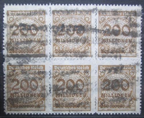 Poštovní známky Nìmecko 1923 Nominální hodnota šestiblok Mi# 323 B Kat 12€