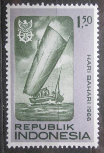 Poštovní známka Indonésie 1966 Plachetnice Mi# 544