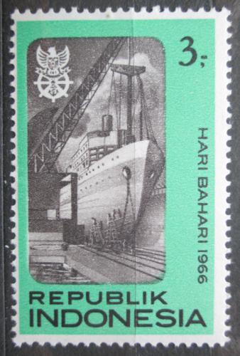 Poštovní známka Indonésie 1966 Parník Mi# 547