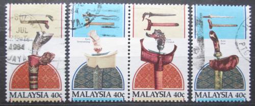 Poštovní známky Malajsie 1984 Tradièní zbranì Mi# 280-83 Kat 8€