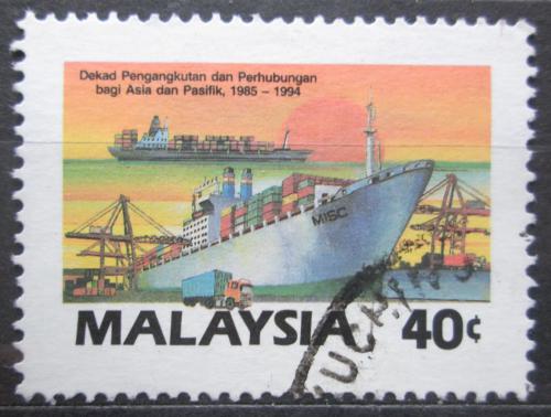 Poštovní známka Malajsie 1987 Kontejnerová loï Mi# 367
