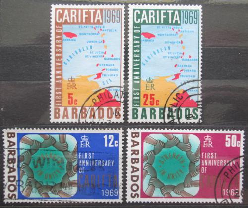 Potovn znmky Barbados 1969 Zna volnho obchodu v Karibiku Mi# 285-88 - zvtit obrzek