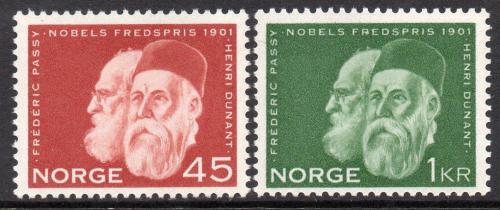 Poštovní známky Norsko 1961 Nositelé Nobelovy ceny Mi# 464-65