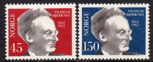 Poštovní známky Norsko 1962 Vilhelm Bjerknes, geofyzik Mi# 466-67