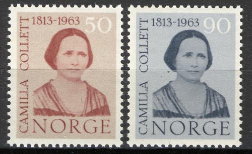 Poštovní známky Norsko 1963 Camilla Collett, spisovatelka Mi# 485-86