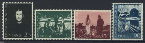 Poštovní známky Norsko 1963 Umìní, Edvard Munch Mi# 508-11