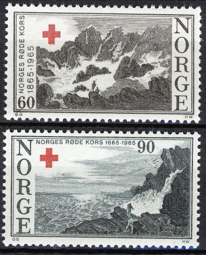 Poštovní známky Norsko 1965 Norský èervený køíž, 100. výroèí Mi# 530-31