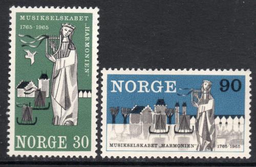 Poštovní známky Norsko 1965 Hudební sdružení Harmonie, 200. výroèí Mi# 534-35