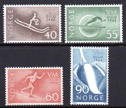 Poštovní známky Norsko 1966 Lyžování Mi# 537-40