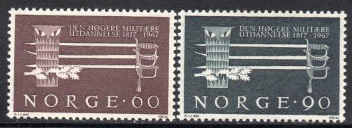 Poštovní známky Norsko 1967 Vojenská akademie, 150. výroèí Mi# 553-54