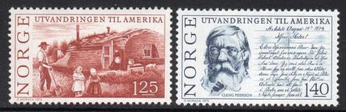 Poštovní známky Norsko 1975 Migrace do Ameriky Mi# 707-08