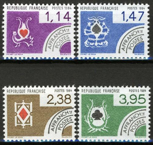 Poštovní známky Francie 1984 Hrací karty Mi# 2434-37