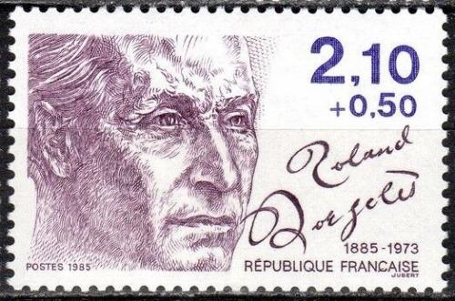 Poštovní známka Francie 1985 Roland Dorgelès, spisovatel Mi# 2487