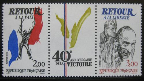 Poštovní známky Francie 1985 Konec války, 40. výroèí Mi# 2499-2500