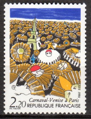 Poštovní známka Francie 1986 Benátský karneval v Paøíži Mi# 2531