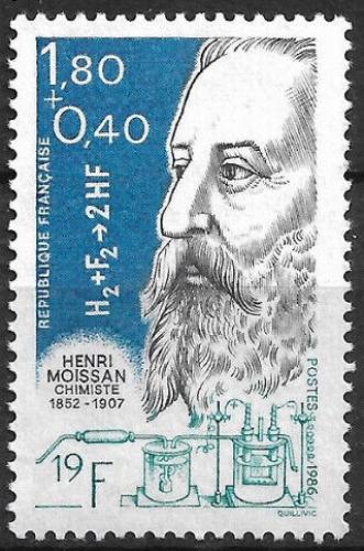 Poštovní známka Francie 1986 Henri Moissan, chemik Mi# 2533