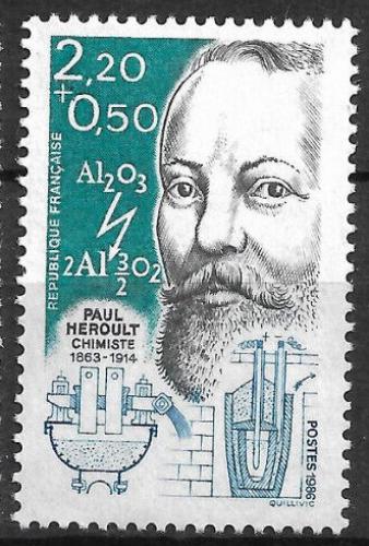 Poštovní známka Francie 1986 Paul Héroult, metalurg Mi# 2536