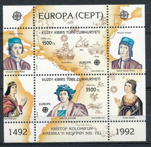 Poštovní známky Kypr Tur. 1992 Evropa CEPT, objevení Ameriky Mi# Block 10 Kat 10€