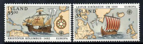 Poštovní známky Island 1992 Evropa CEPT, objevení Ameriky Mi# 762-63 Kat 5€