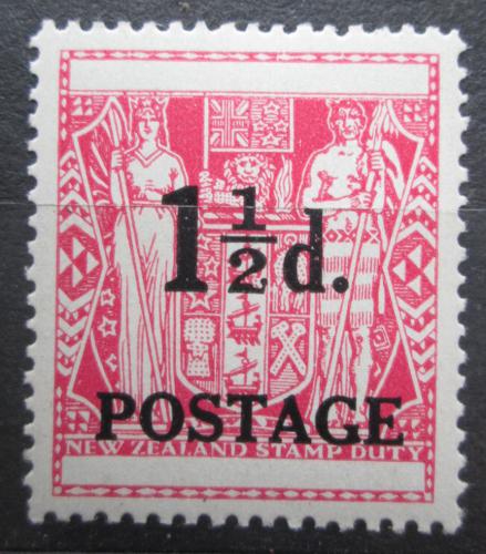 Poštovní známka Nový Zéland 1950 Státní znak pøetisk Mi# 309