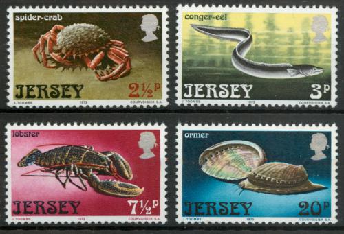 Poštovní známky Jersey 1973 Moøská fauna Mi# 91-94
