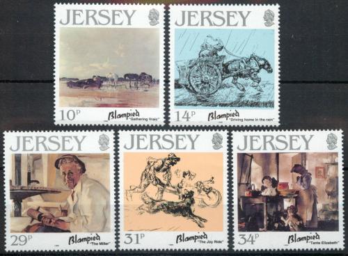 Poštovní známky Jersey 1986 Umìní, Edmond Blampied Mi# 388-92 Kat 6€