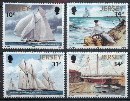 Poštovní známky Jersey 1987 Plachetnice Mi# 396-99