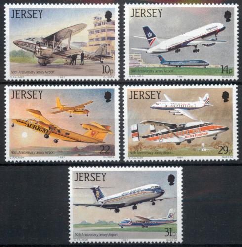 Poštovní známky Jersey 1987 Historie letectví Mi# 400-04