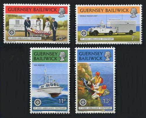 Poštovní známky Guernsey 1977 Záchranáøi Mi# 153-56