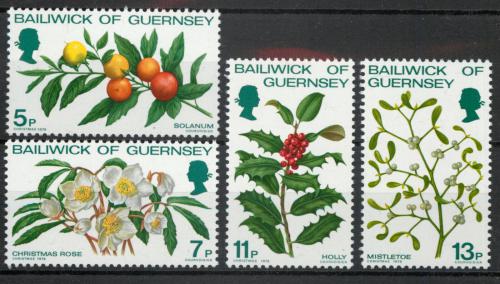 Poštovní známky Guernsey 1978 Vánoce, kvìtiny Mi# 169-72