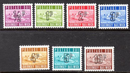 Poštovní známky Guernsey 1971 Hrad Cornet, doplatní Mi# 8-14