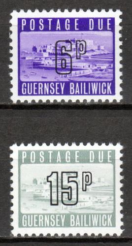 Poštovní známky Guernsey 1976 Hrad Cornet, doplatní Mi# 16-17