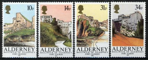 Poštovní známky Alderney 1986 Pevnosti Mi# 28-31 Kat 15€