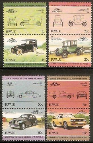 Poštovní známky Tuvalu 1985 Automobily Mi# 296-303 Kat 5.50€