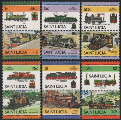 Poštovní známky Svatá Lucie 1984 Lokomotivy Mi# 672-83