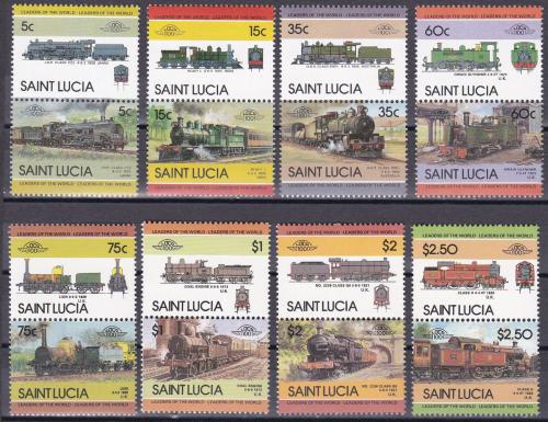 Poštovní známky Svatá Lucie 1985 Lokomotivy Mi# 712-27 Kat 12€