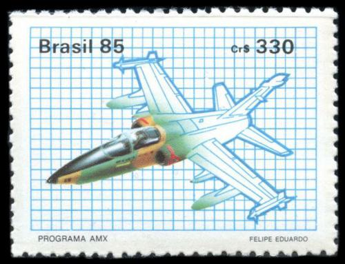 Poštovní známka Brazílie 1985 Bojový letoun Mi# 2137