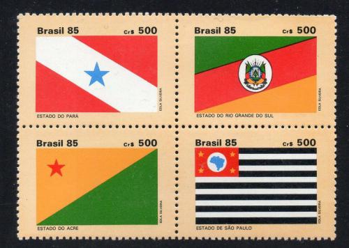 Poštovní známky Brazílie 1985 Vlajky spolkových státù Mi# 2158-61
