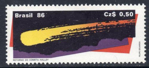 Poštovní známka Brazílie 1986 Halleyova kometa Mi# 2167
