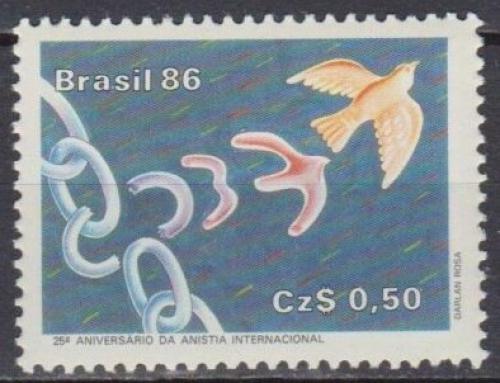 Poštovní známka Brazílie 1986 Amnesty Intl., 25. výroèí Mi# 2171