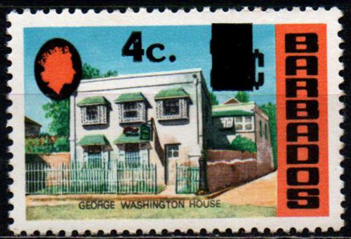 Poštovní známka Barbados 1974 Dùm George Washingtona pøetisk Mi# 360