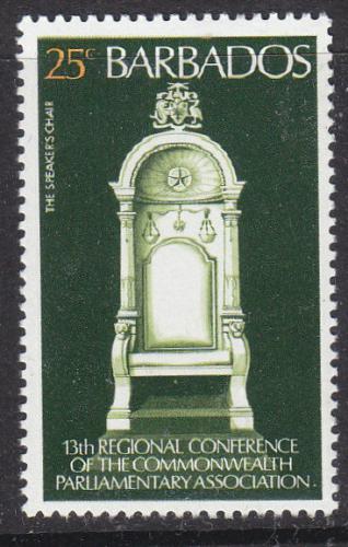 Poštovní známka Barbados 1977 Køeslo Mi# 427