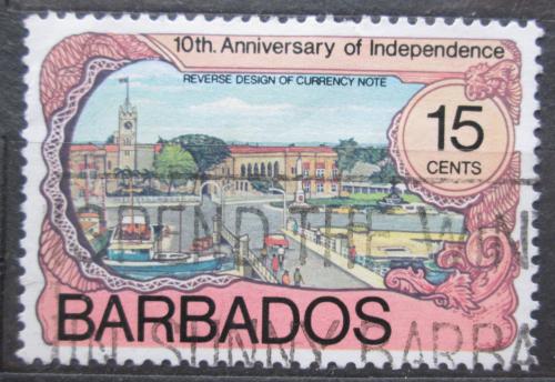 Poštovní známka Barbados 1976 Zadní strana bankovky Mi# 414 