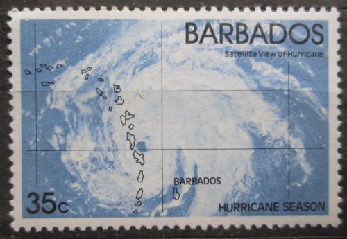 Poštovní známka Barbados 1981 Satelitní snímek hurikánu Mi# 539