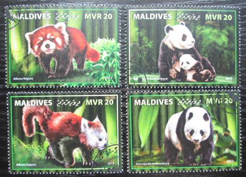 Poštovní známky Maledivy 2017 Pandy Mi# 7218-21 Kat 10€