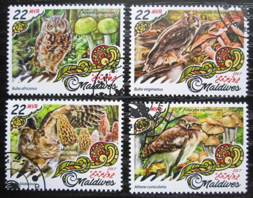 Poštovní známky Maledivy 2017 Sovy a houby Mi# 6803-06 Kat 11€ 