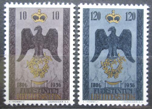 Poštovní známky Lichtenštejnsko 1956 Heraldický orel Mi# 346-47 Kat 20€