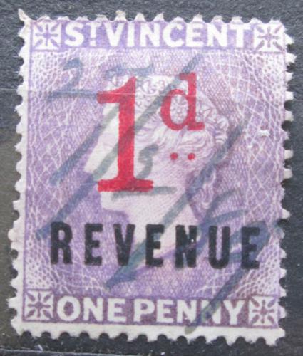 Poštovní známka Svatý Vincenc 1880 Královna Viktorie pøetisk Revenue Mi# N/N